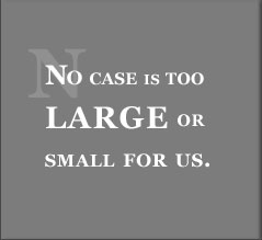 No case is too large or small for us